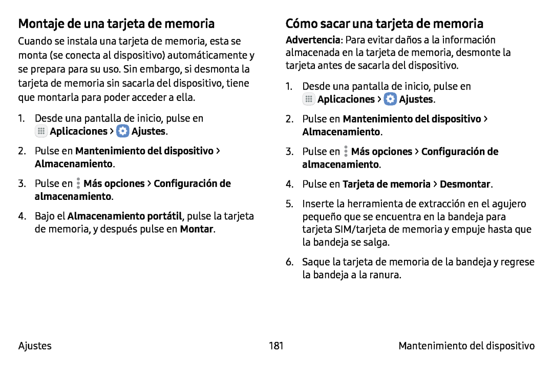 Montaje de una tarjeta de memoria Galaxy Note7 AT&T