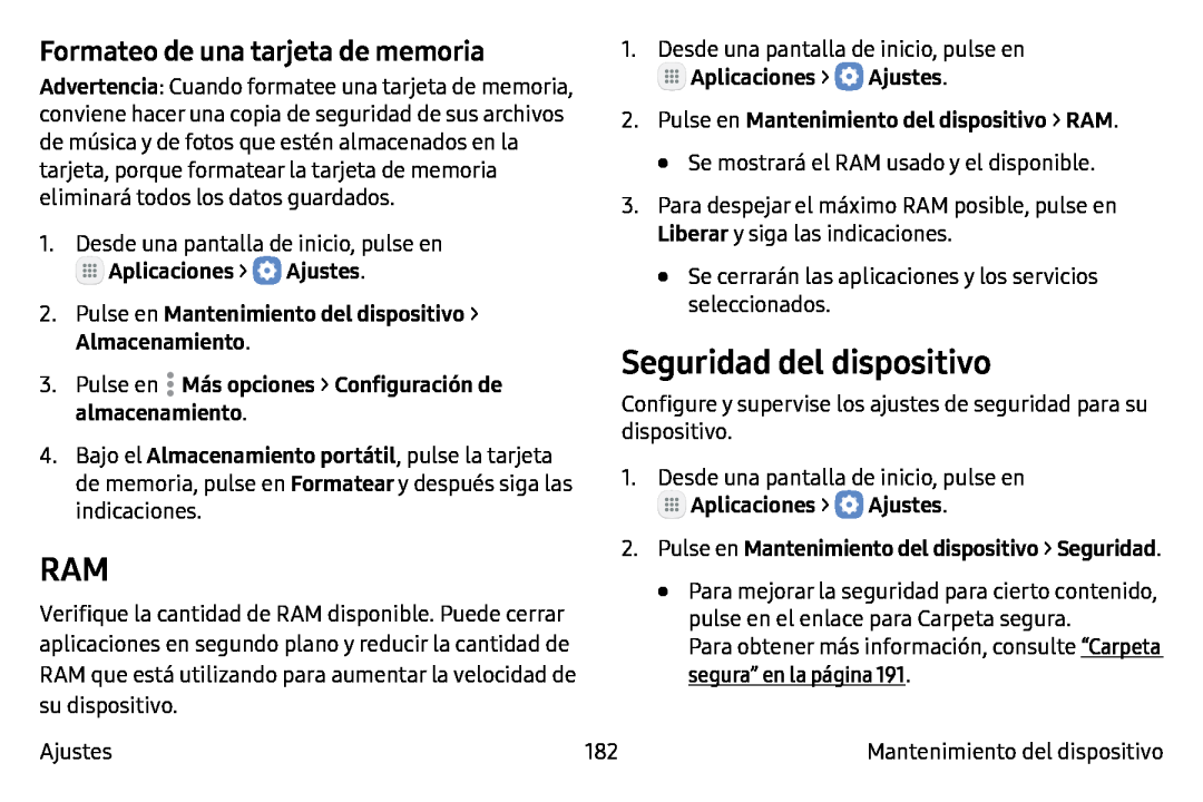 Formateo de una tarjeta de memoria Galaxy Note7 AT&T