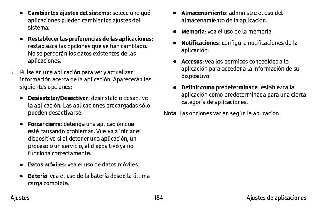 Cambiar los ajustes del sistema Galaxy Note7 AT&T