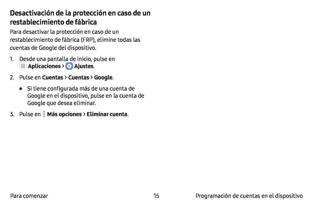 Desactivación de la protección en caso de un restablecimiento de fábrica Galaxy Note7 AT&T