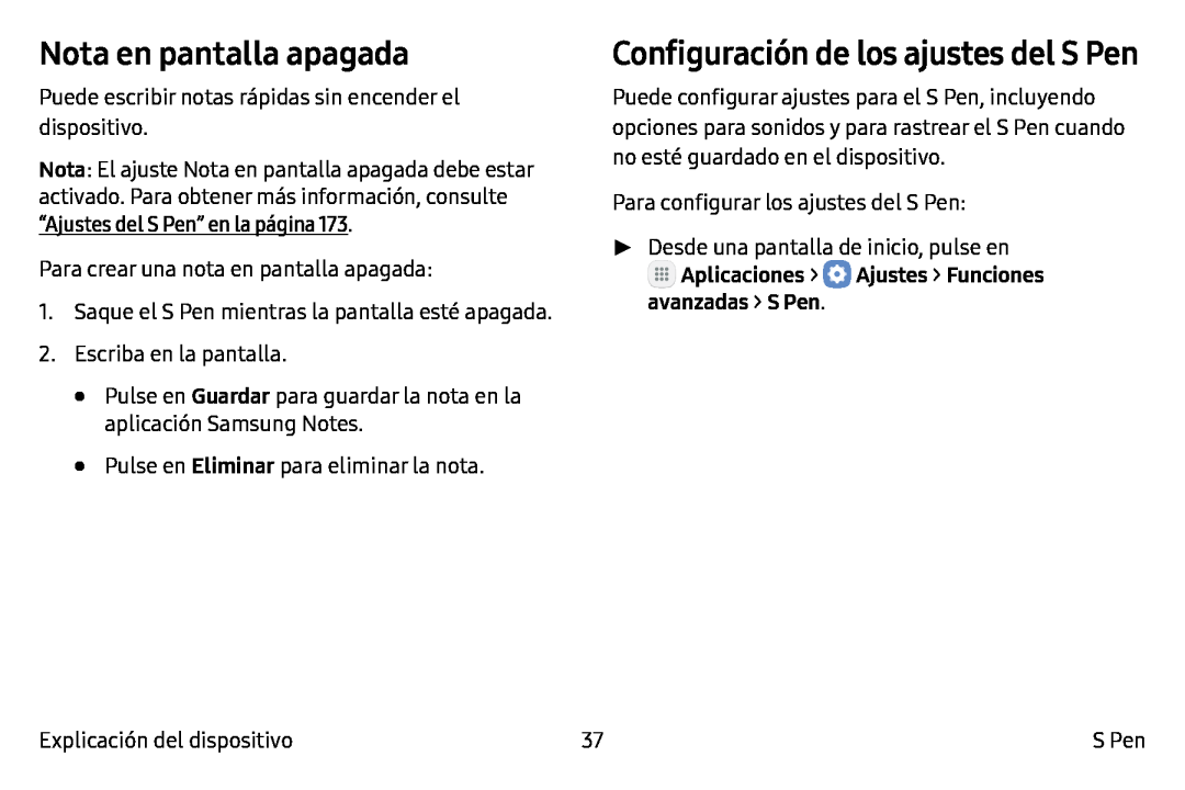 Nota en pantalla apagada Galaxy Note7 AT&T