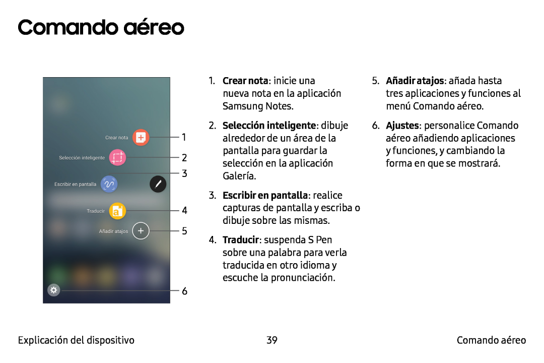 Comando aéreo Galaxy Note7 AT&T