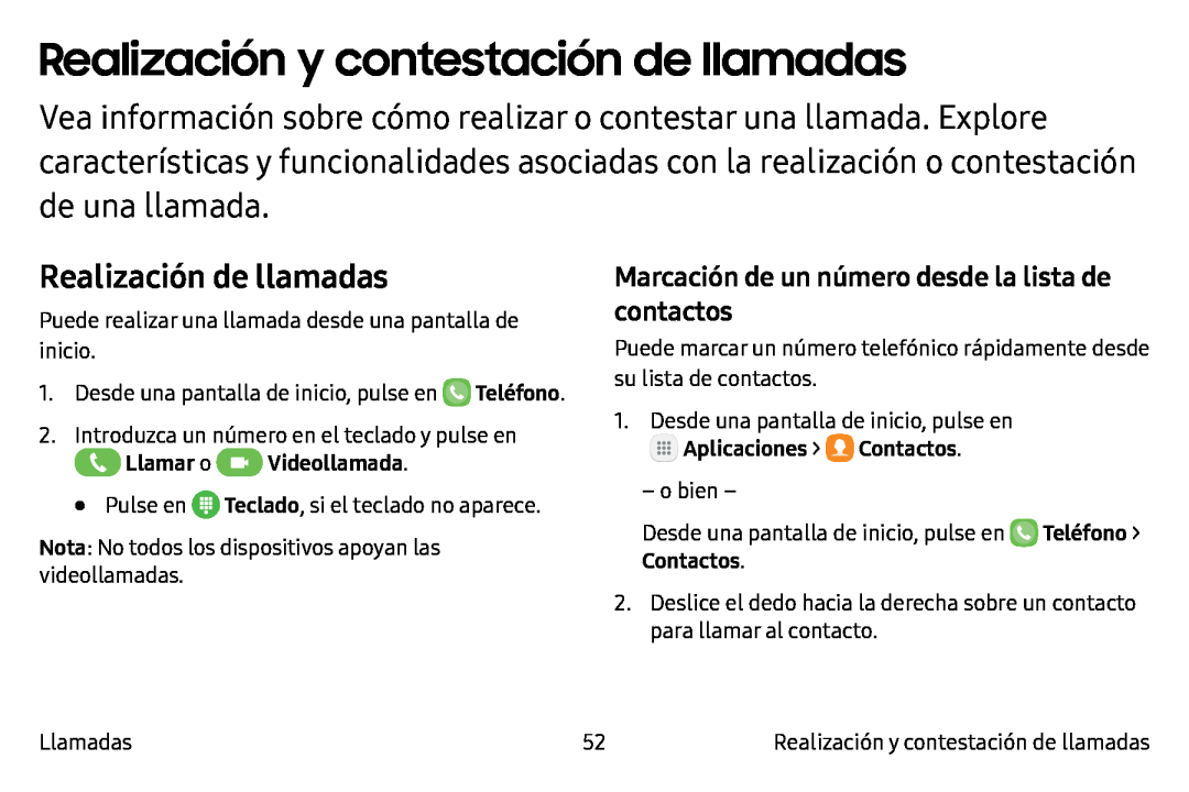 Realización y contestación de llamadas Galaxy Note7 AT&T