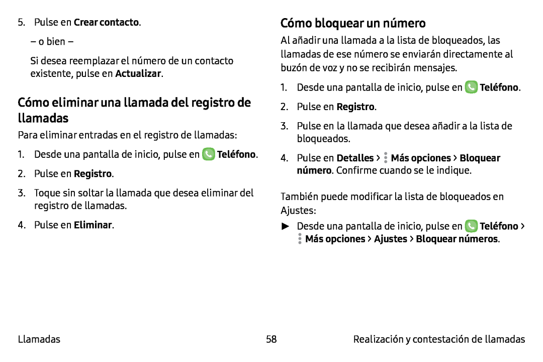 Cómo eliminar una llamada del registro de llamadas Galaxy Note7 AT&T