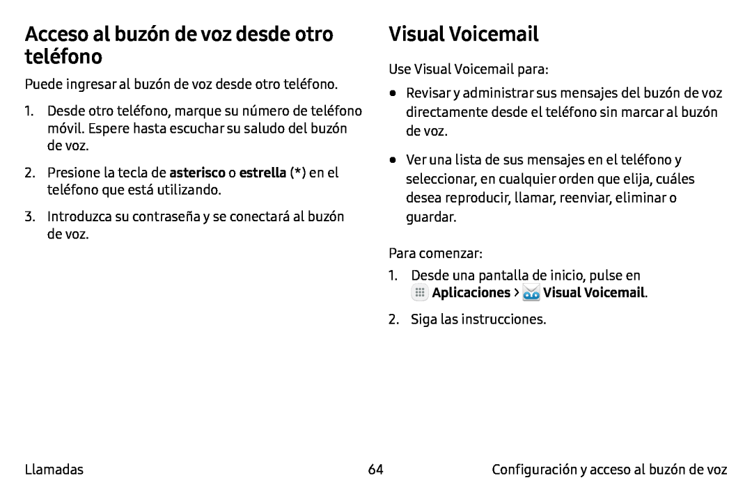 Acceso al buzón de voz desde otro teléfono Galaxy Note7 AT&T