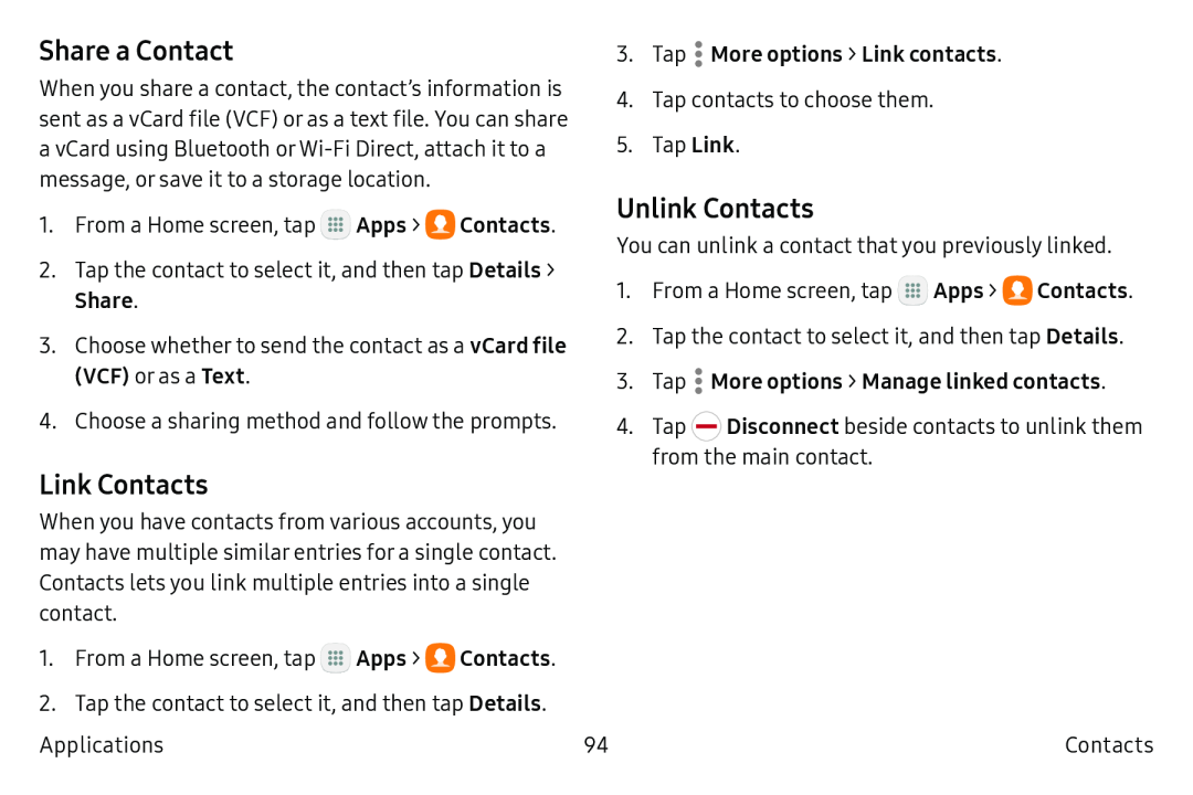 Unlink Contacts Galaxy Note7 US Cellular