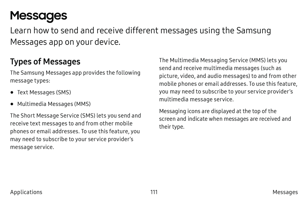 Types of Messages Galaxy Note7 US Cellular