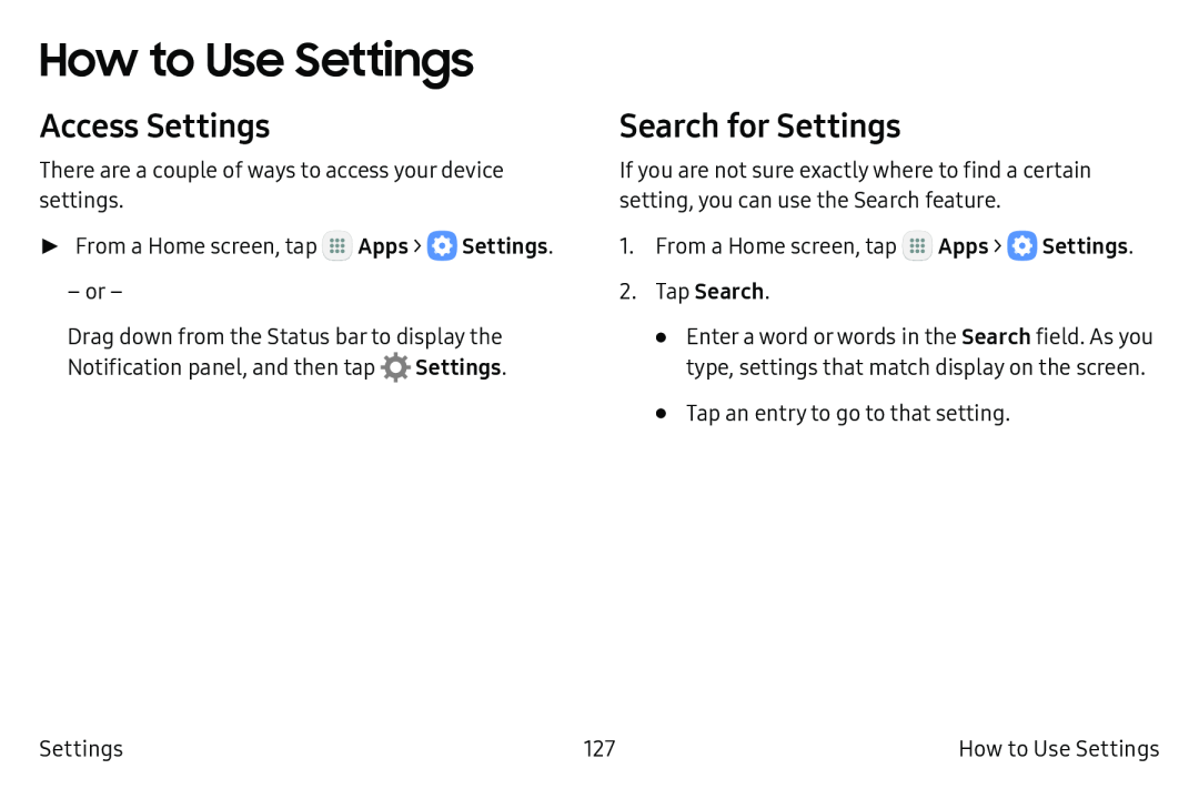 Search for Settings Galaxy Note7 US Cellular