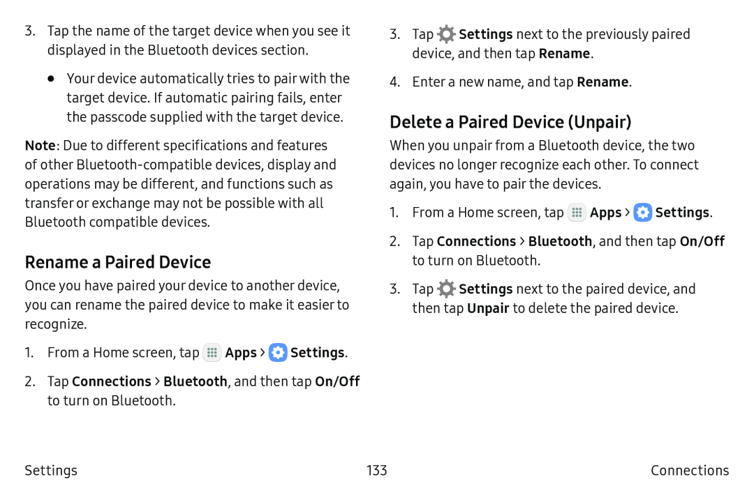 Rename a Paired Device Galaxy Note7 US Cellular