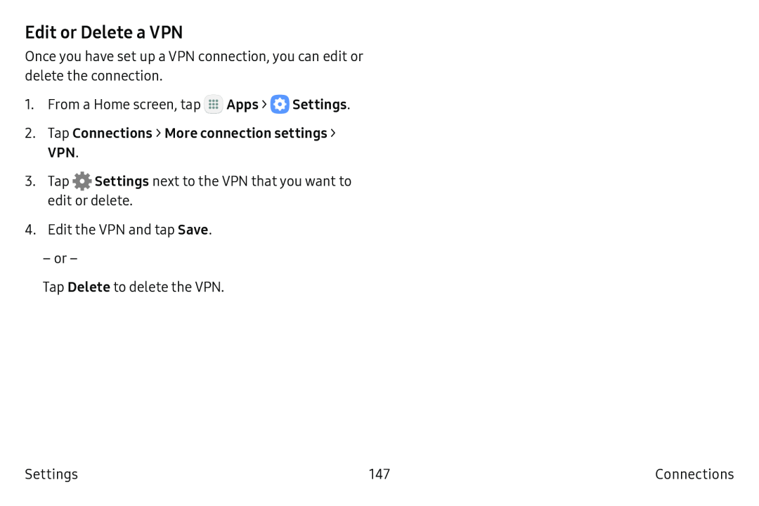 Edit or Delete a VPN Galaxy Note7 US Cellular