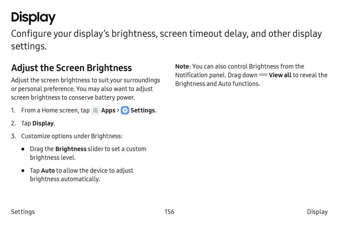 Adjust the Screen Brightness Galaxy Note7 US Cellular