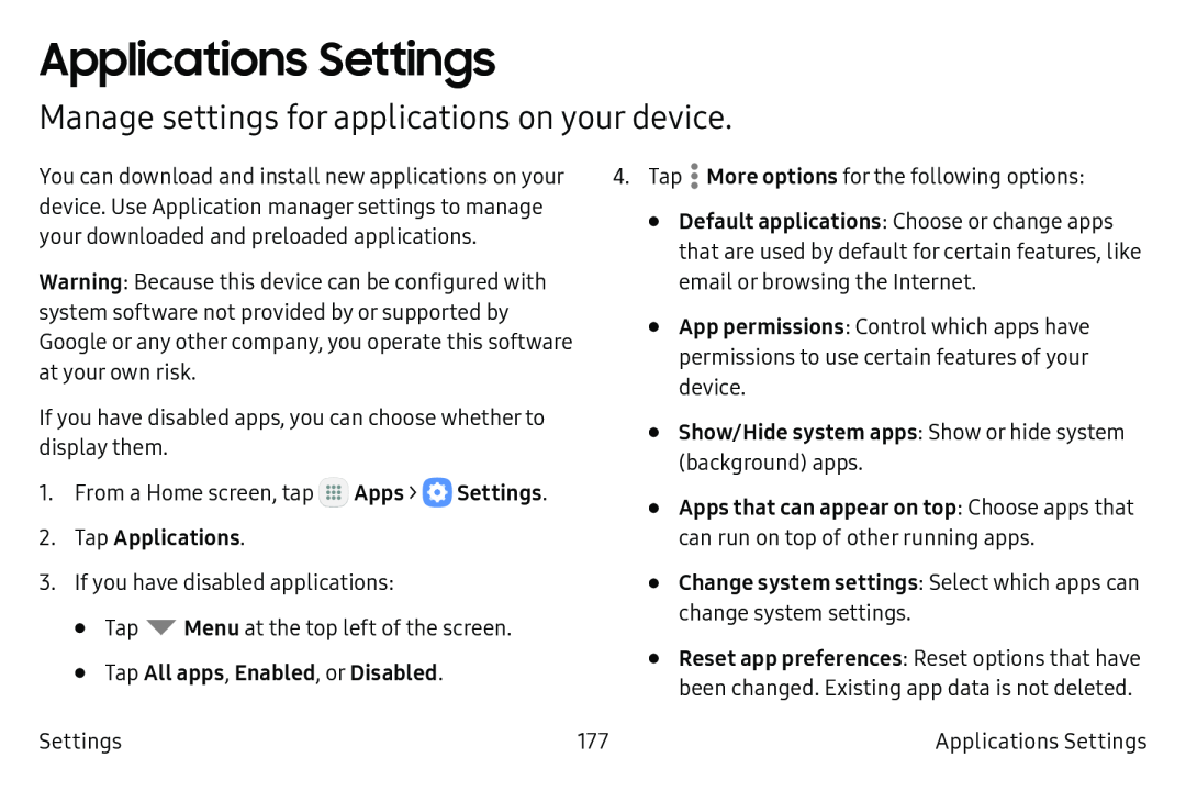 Manage settings for applications on your device Galaxy Note7 US Cellular