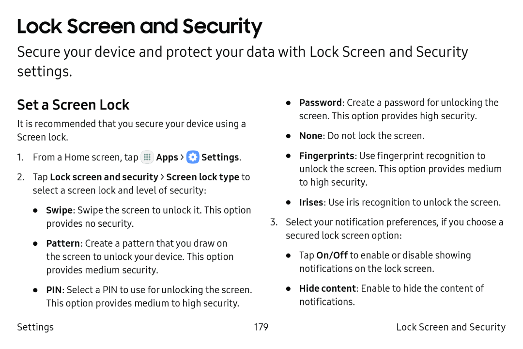 Set a Screen Lock Galaxy Note7 US Cellular