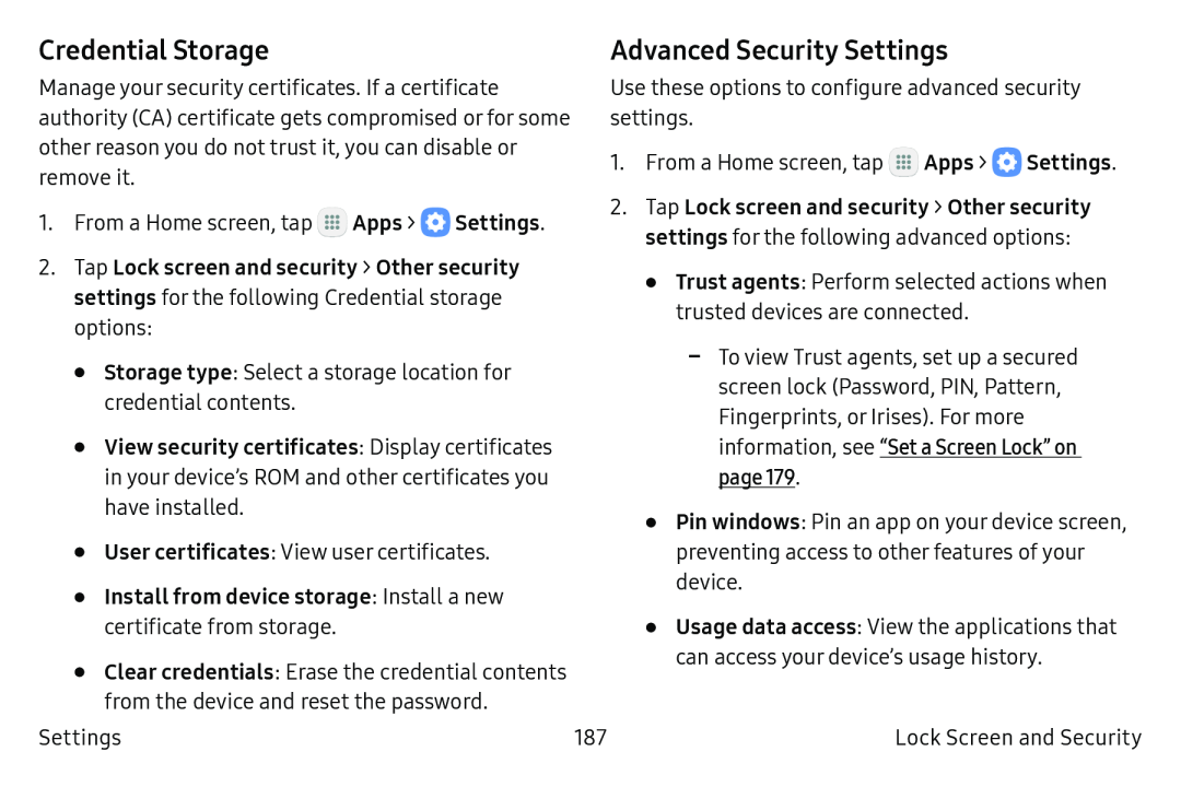 Advanced Security Settings Galaxy Note7 US Cellular