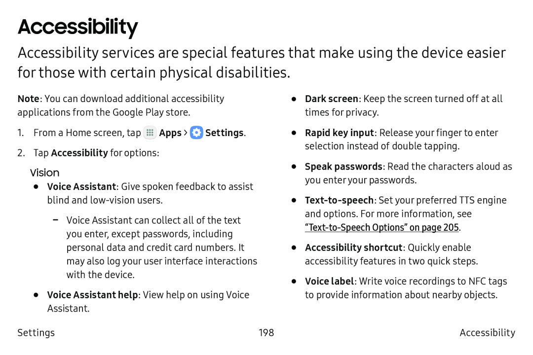 Accessibility Galaxy Note7 US Cellular