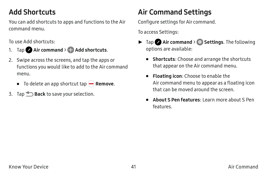 Air Command Settings Galaxy Note7 US Cellular