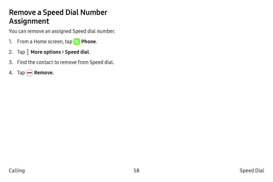 Remove a Speed Dial Number Assignment Galaxy Note7 US Cellular