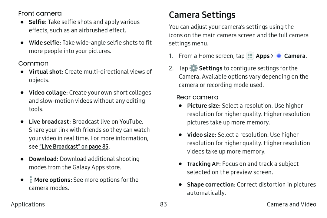 Camera Settings Galaxy Note7 US Cellular