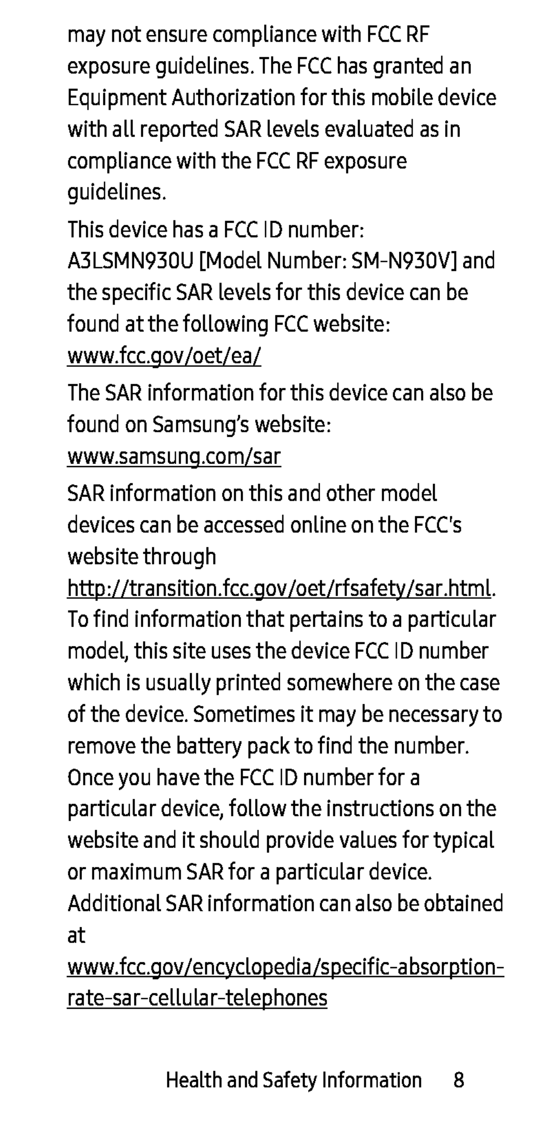 www.samsung.com/sar Galaxy Note7 Verizon