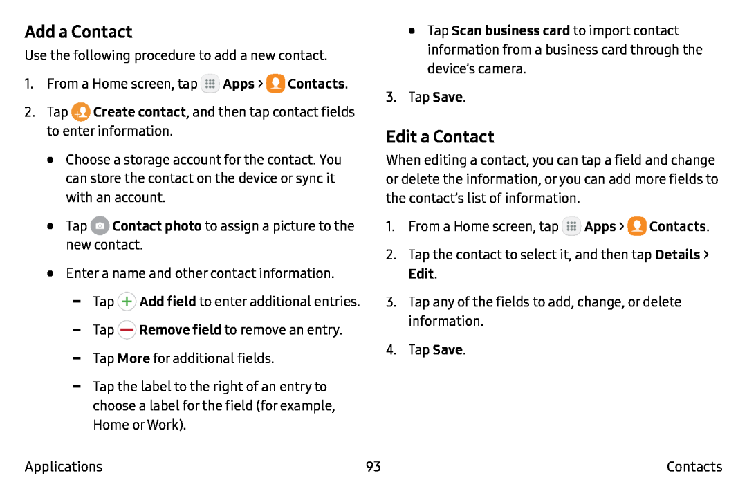 Edit a Contact Galaxy Note7 Verizon