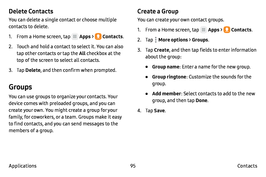 Create a Group Galaxy Note7 Verizon