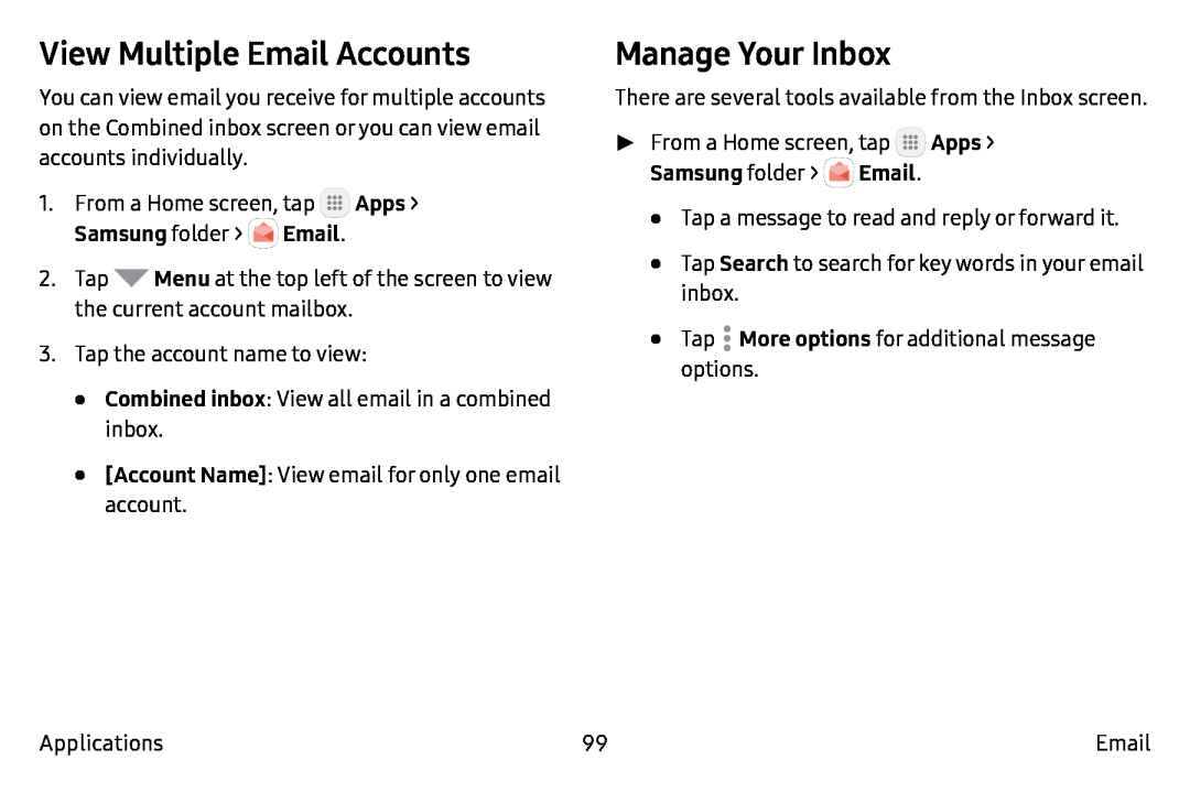 Manage Your Inbox Galaxy Note7 Verizon