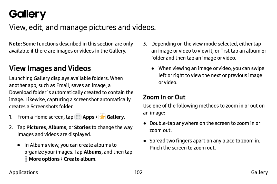 View, edit, and manage pictures and videos Galaxy Note7 Verizon