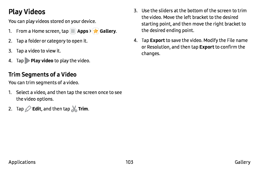 Trim Segments of a Video Galaxy Note7 Verizon