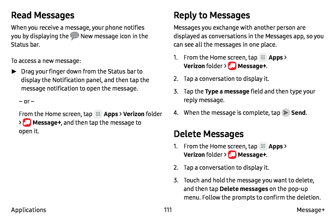 Delete Messages Galaxy Note7 Verizon