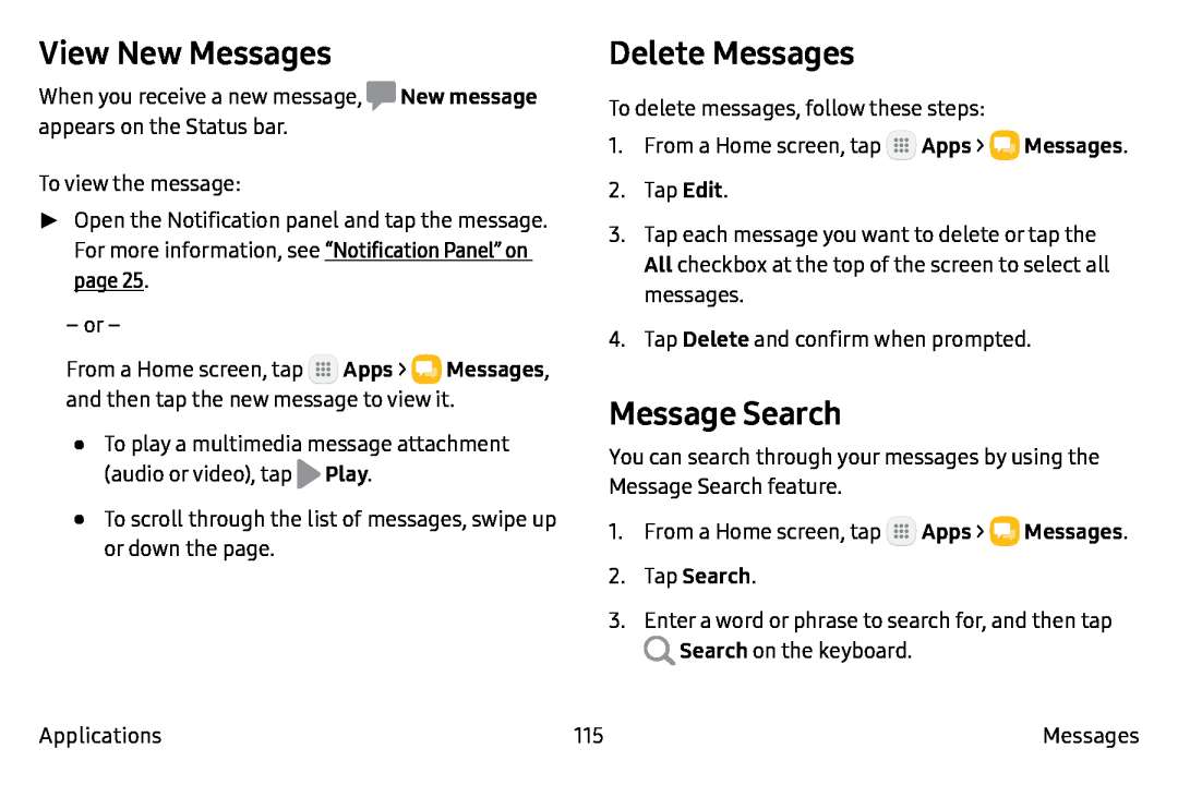 Message Search Galaxy Note7 Verizon