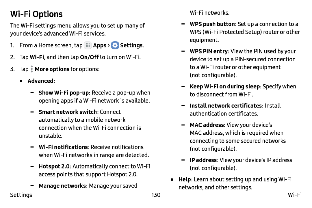 Wi-FiOptions Galaxy Note7 Verizon