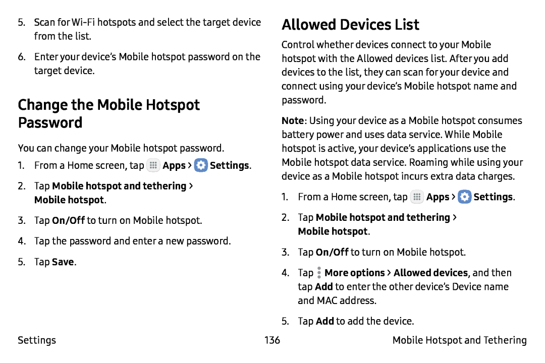 Change the Mobile Hotspot Galaxy Note7 Verizon