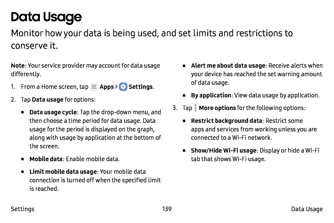 Data Usage Galaxy Note7 Verizon