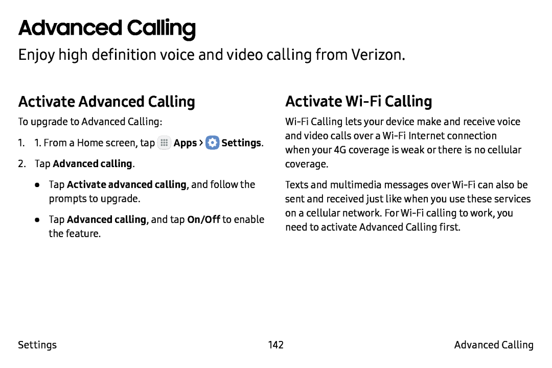 Activate Wi-FiCalling Galaxy Note7 Verizon