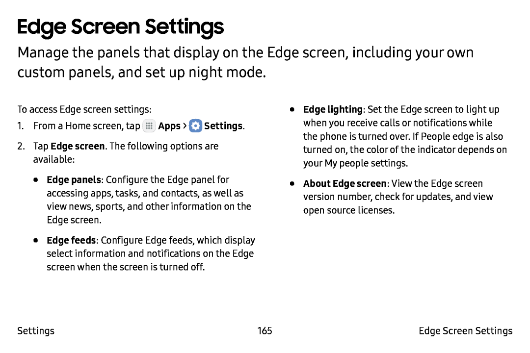 Edge Screen Settings Galaxy Note7 Verizon