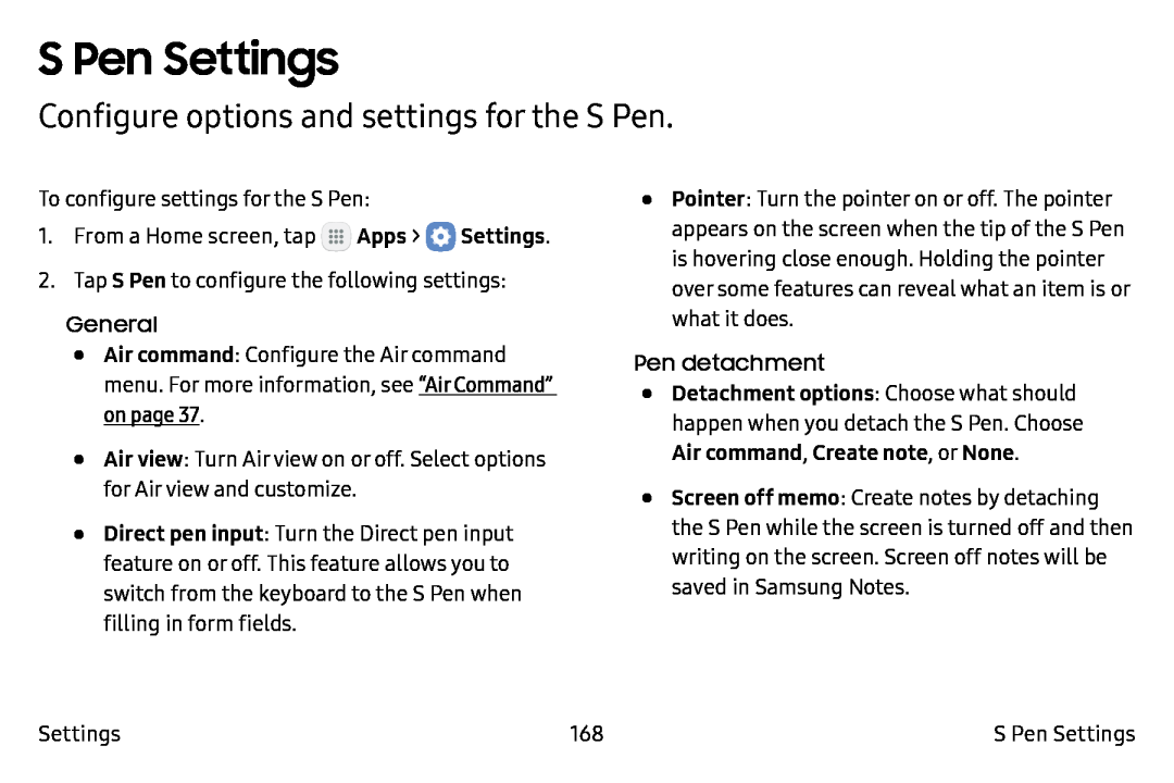 S Pen Settings Galaxy Note7 Verizon