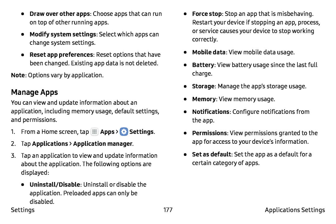 Manage Apps Galaxy Note7 Verizon