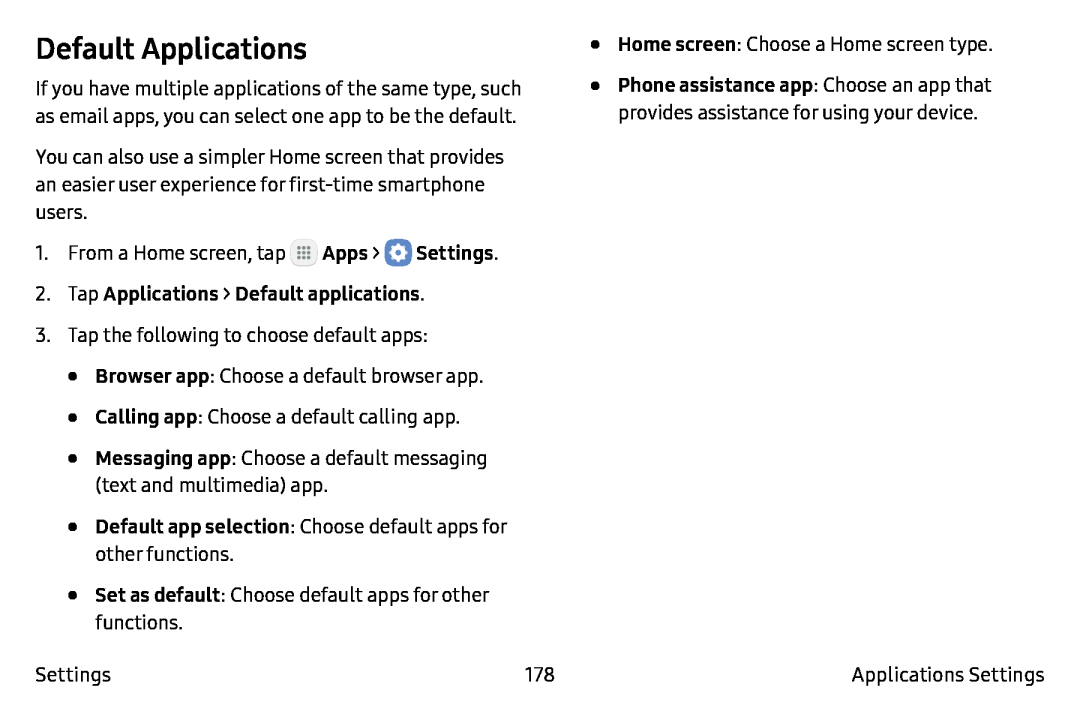 Default Applications Galaxy Note7 Verizon