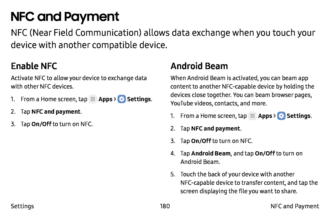 Enable NFC Galaxy Note7 Verizon