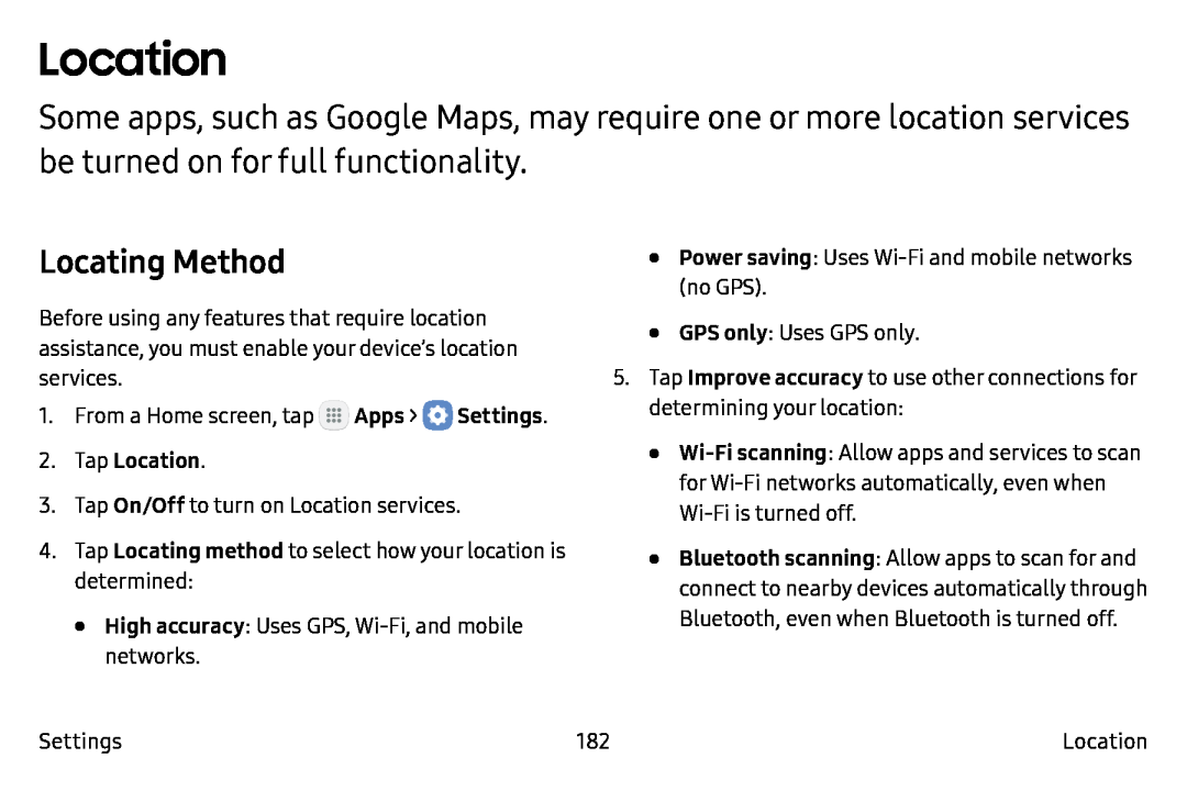 Location Galaxy Note7 Verizon