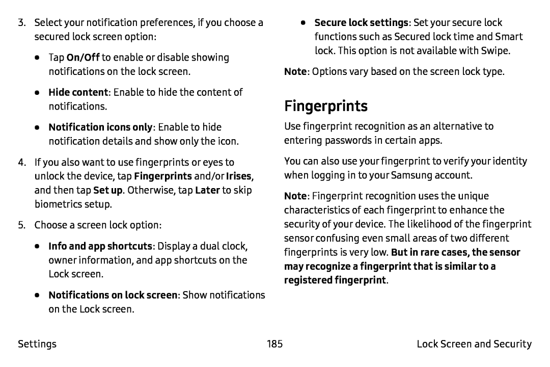 Fingerprints Galaxy Note7 Verizon