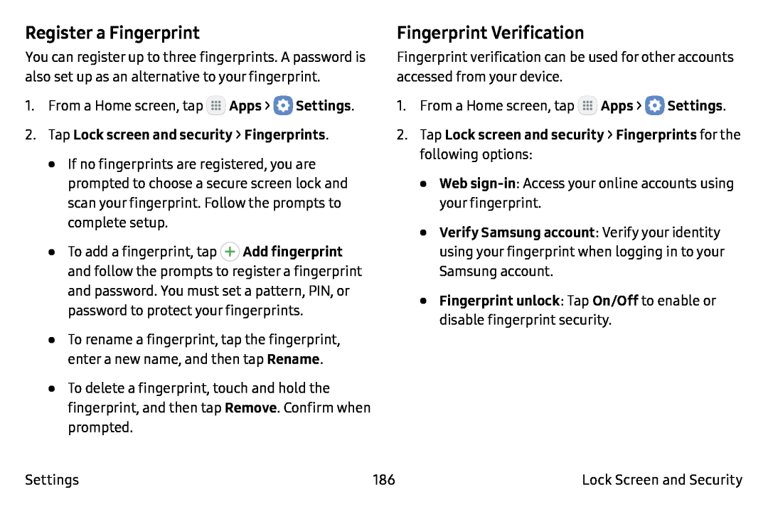 Fingerprint Verification Galaxy Note7 Verizon