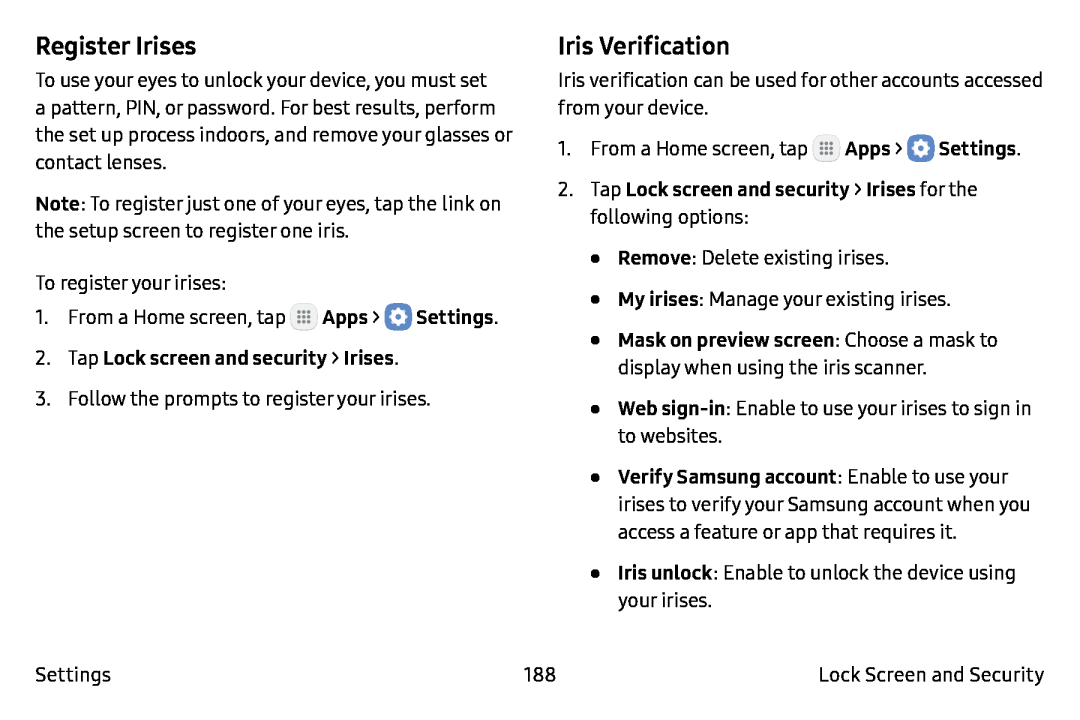 Register Irises Galaxy Note7 Verizon