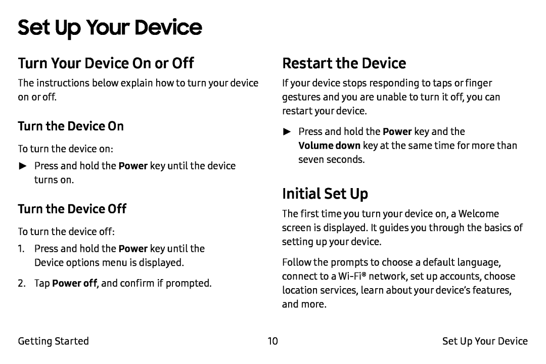 Turn the Device On Galaxy Note7 Verizon