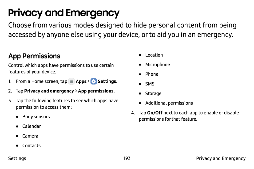 App Permissions Galaxy Note7 Verizon