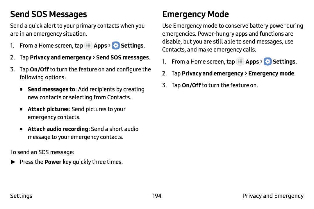 Send SOS Messages Galaxy Note7 Verizon