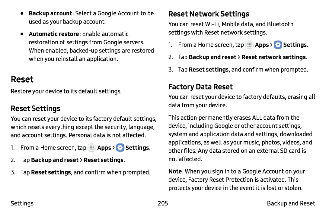 Reset Settings Galaxy Note7 Verizon