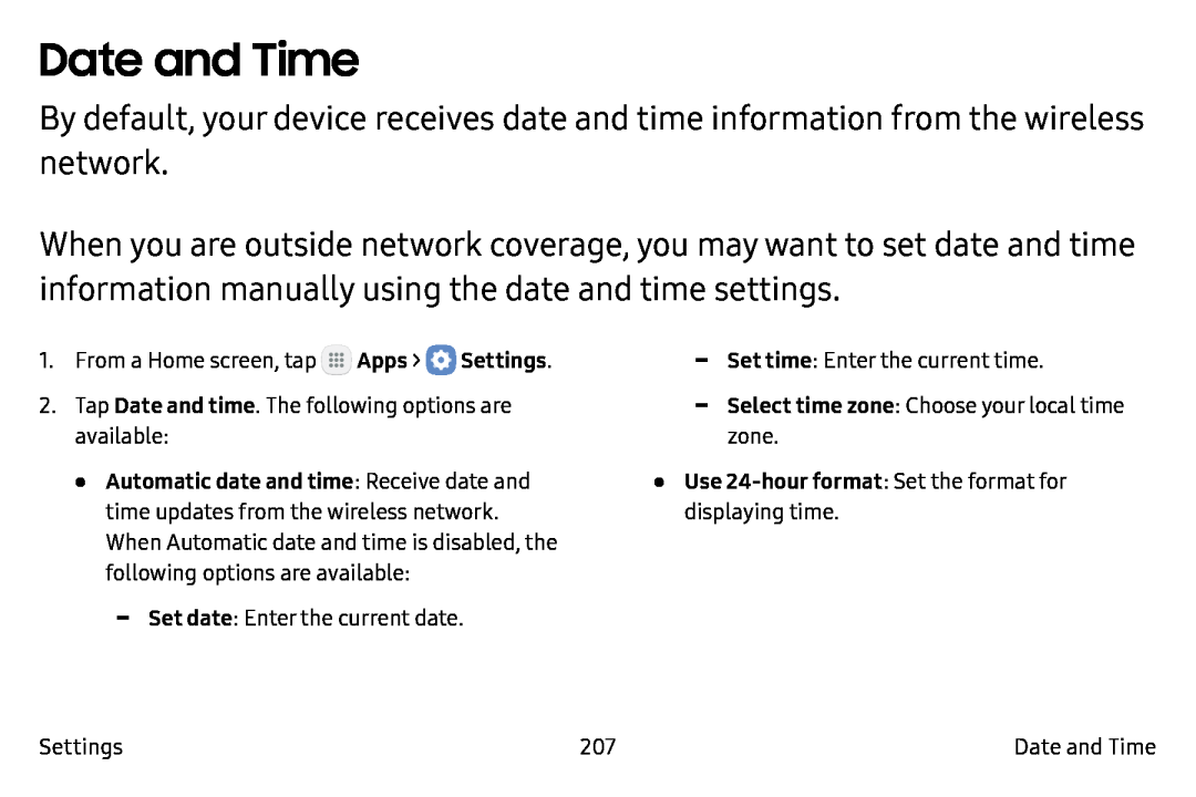 Date and Time Galaxy Note7 Verizon