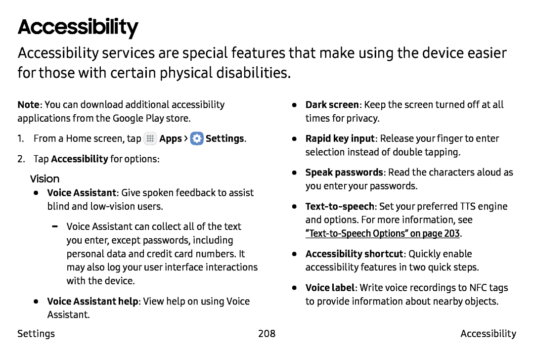 Accessibility Galaxy Note7 Verizon