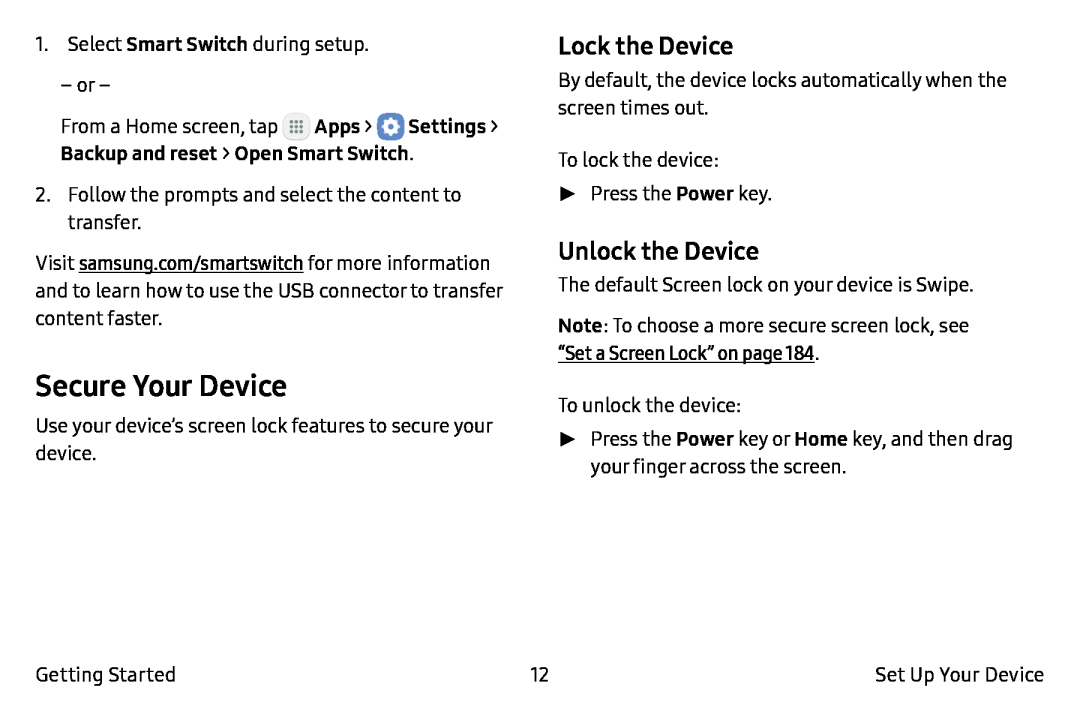 Lock the Device Galaxy Note7 Verizon